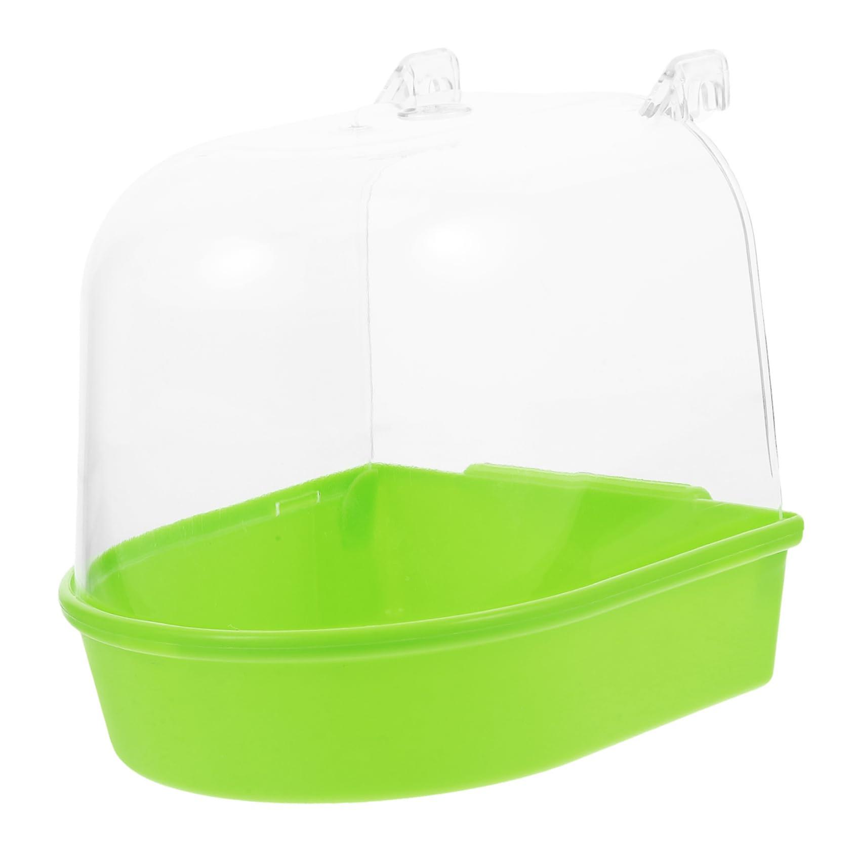 Bird Cage Bath for Parakeets and Parrots with Spacious Basin, Easy Hanging, Durable ABS, Light Green