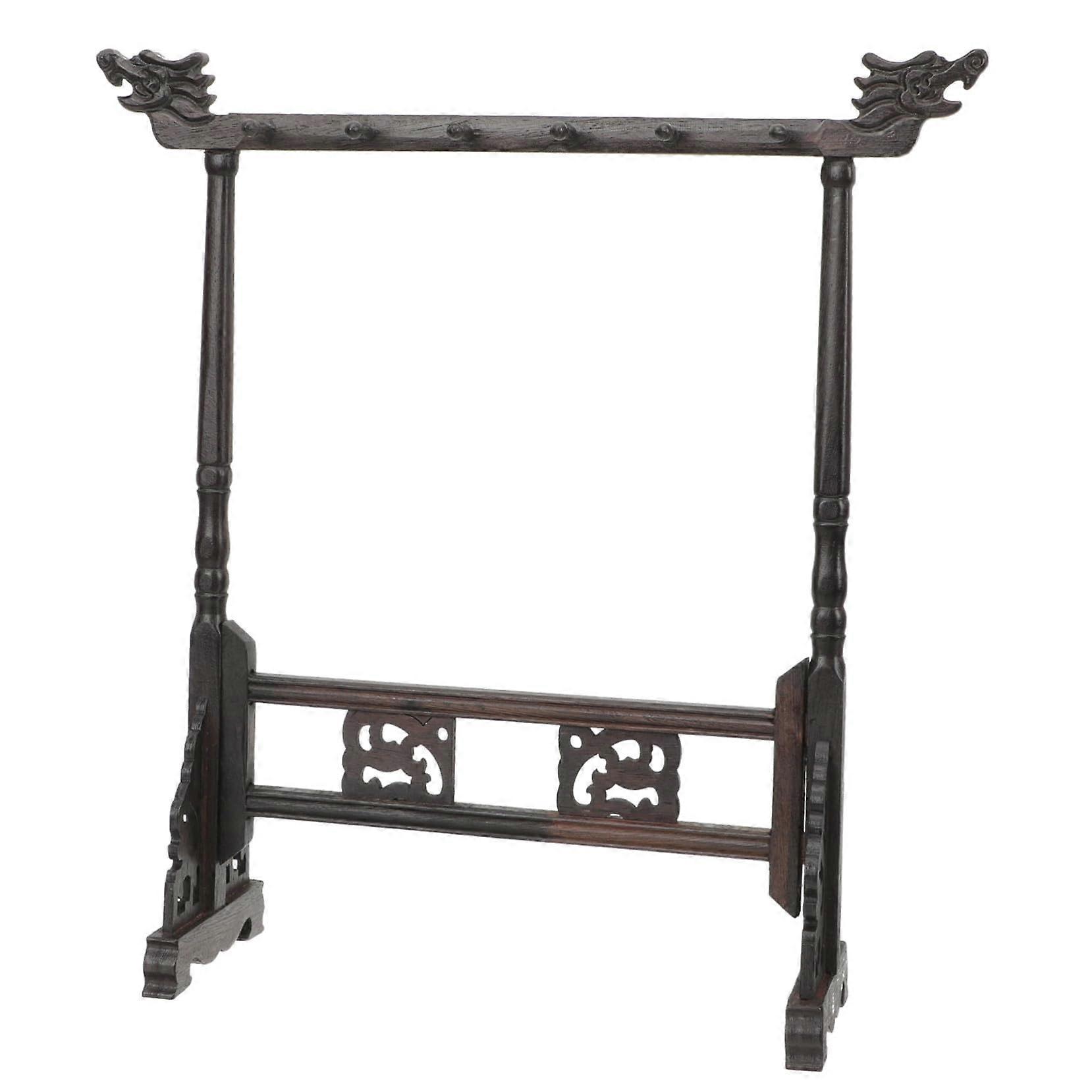 Chinese Calligraphy Brush Holder Solid Wood MultiBrush Hanging Storage Desktop Display Stand