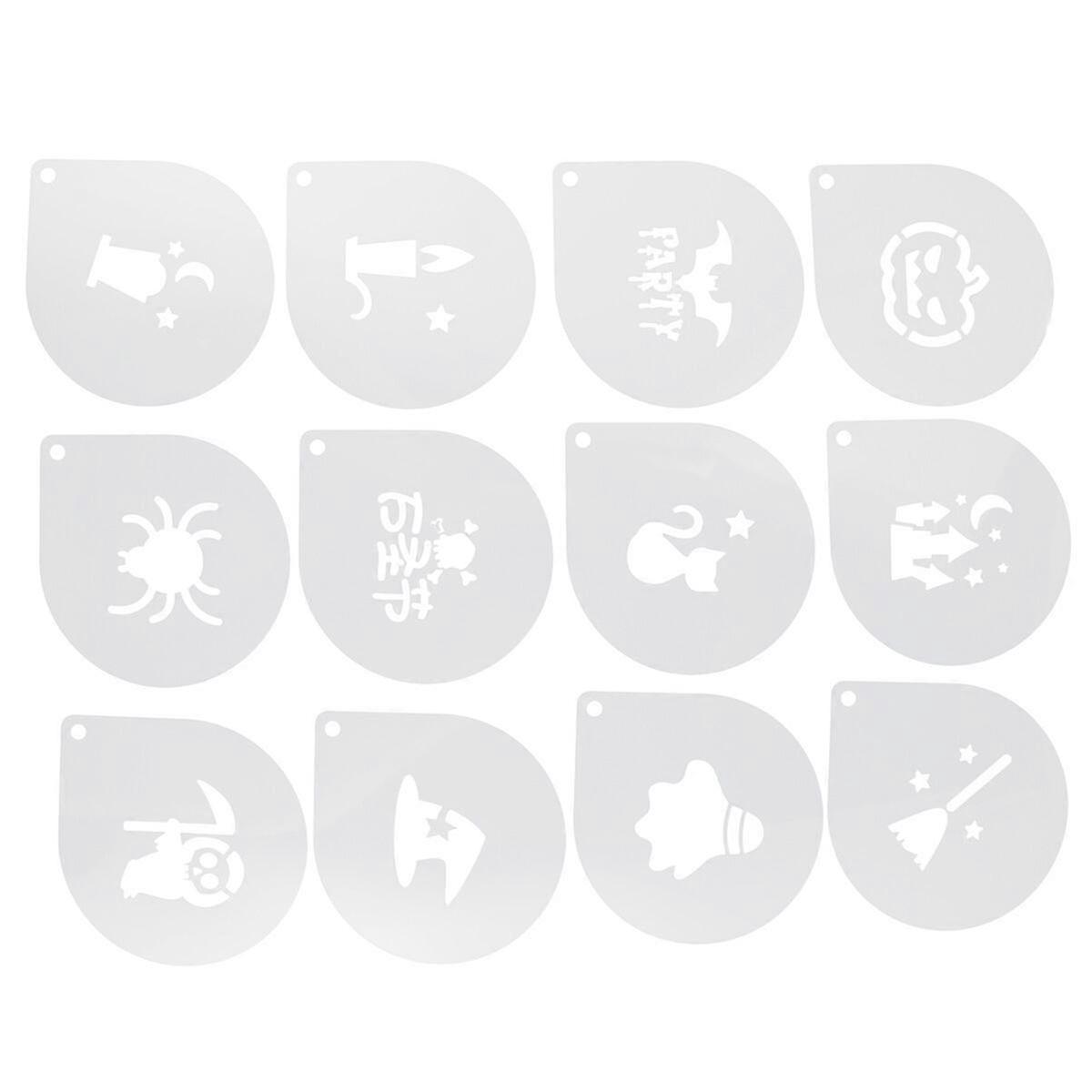 12pcs Plastic Coffee Art Stencils for Latte Decorating
