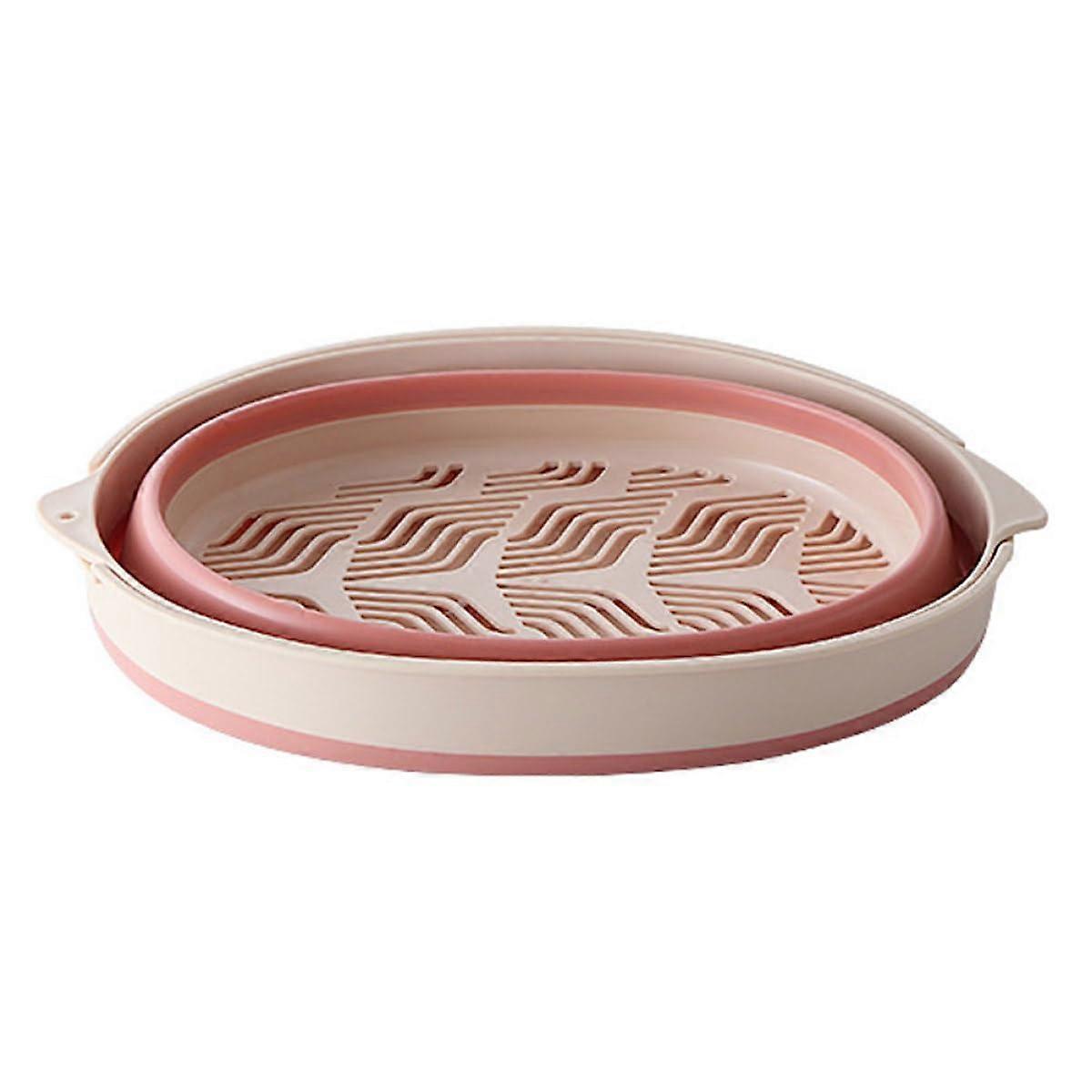 Foldable DoubleLayer Kitchen Drain Basket Large HeatResistant Plastic Vegetable and Fruit Strainer