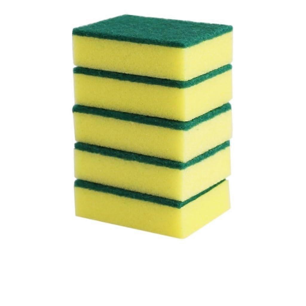Double Sided Kitchen Sponge with Steel Wool, Non Scratch Dishwashing Sponge for Fast Grease Removal