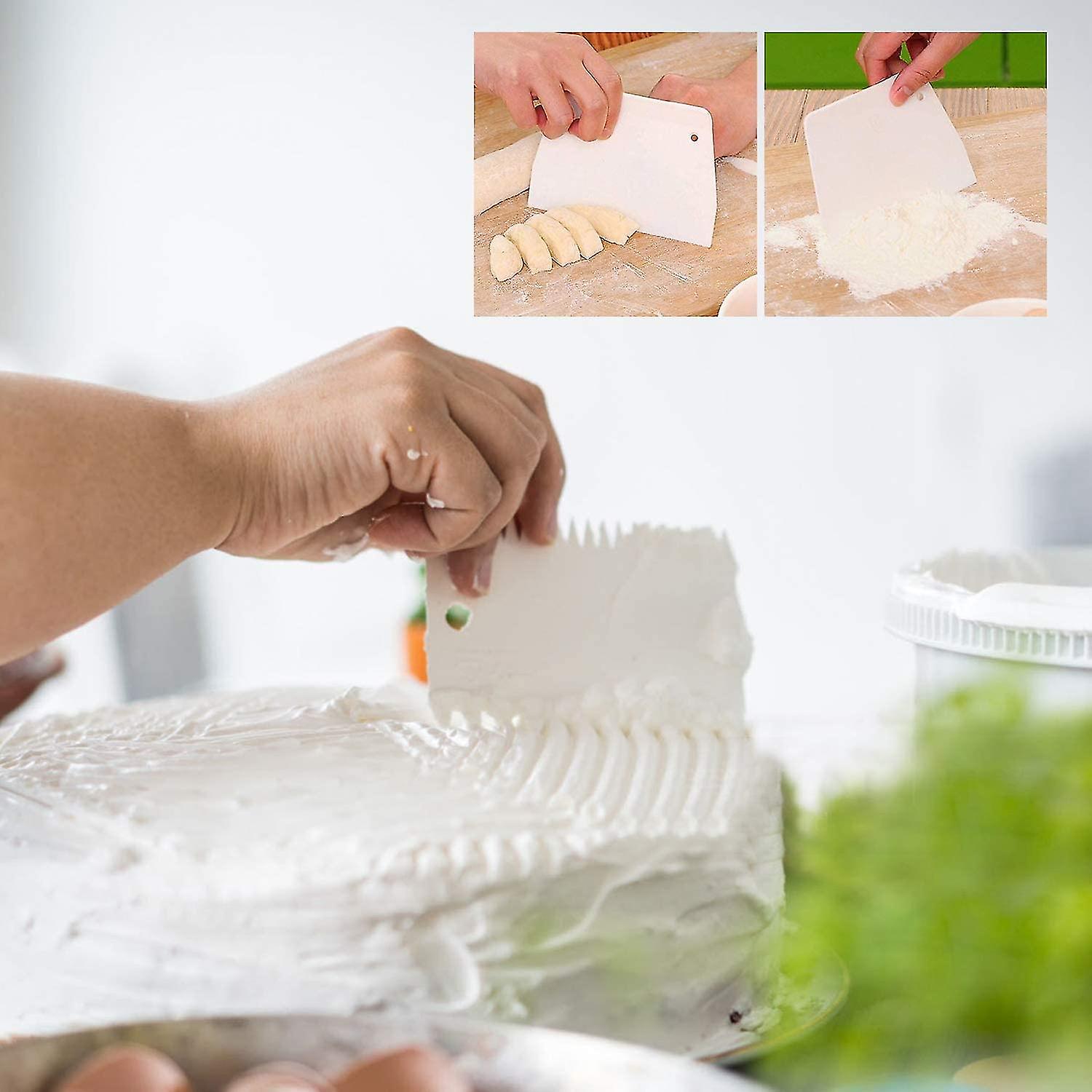 Cake Scraper Set Of 10 Packs,cake Decorating Comb And Icing Smoother, Plastic Sawtooth Cake Scraper Polishe, Decorating Cake Edge Kitchen Baking Mold