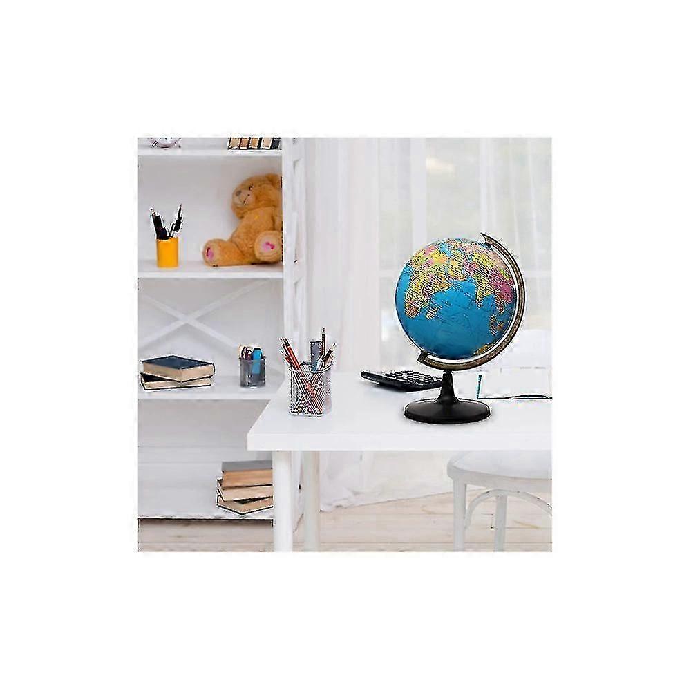Spinning 13" World Globe With Stand For Kids Learning, Classroom Desk Students