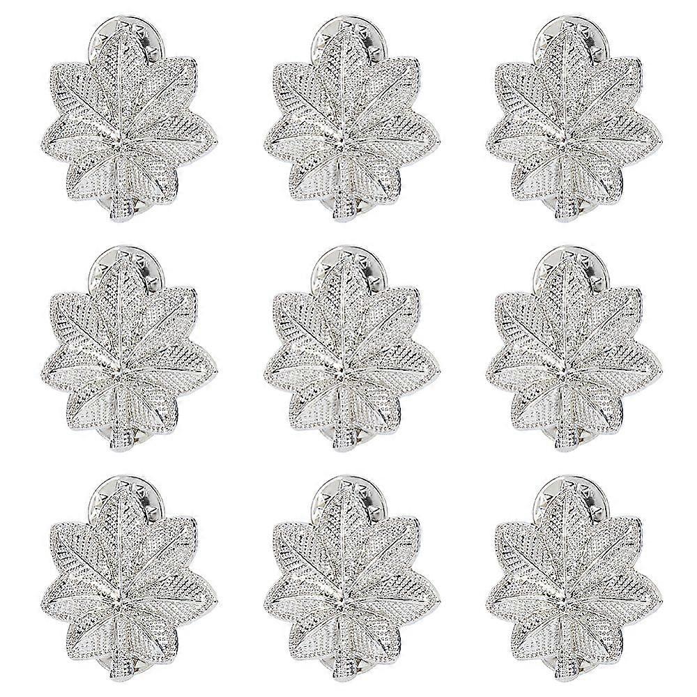 10pcs Leaf Alloy Brooches Platinum 27x29mm