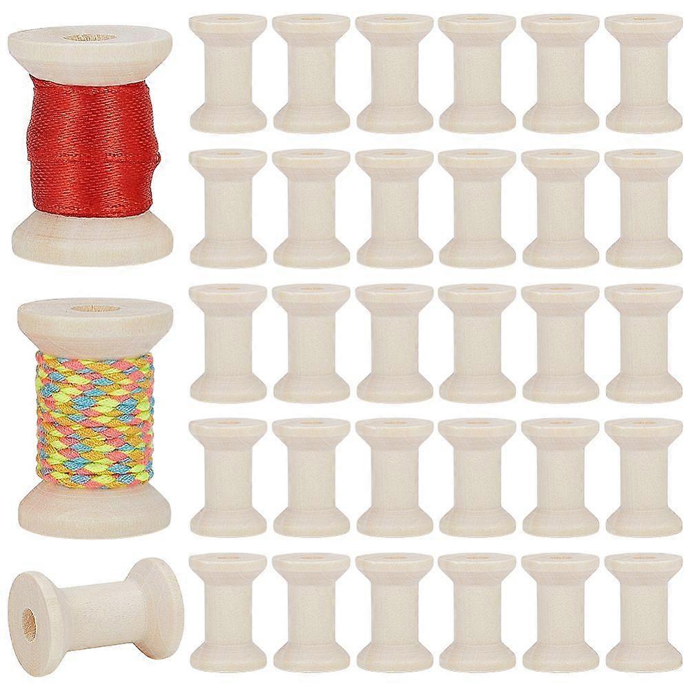 Wooden Empty Spools for Wire Thread Bobbins BurlyWood 3x2.15cm 60pcs