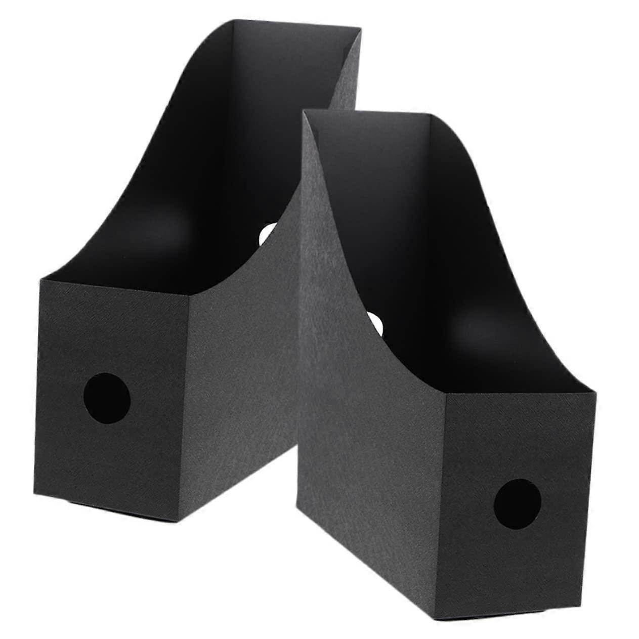 2pcs Desktop File Organizer Set, Durable Magazine Holder Box for Office Desk Storage