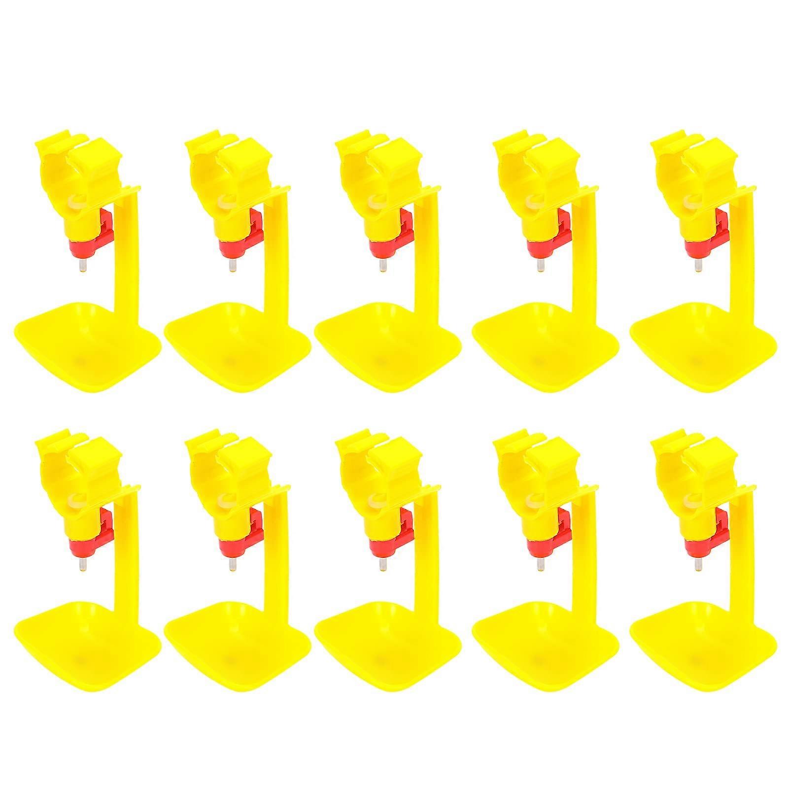 10 Pcs Chicken Waterer Cups with LeakProof 360° Flow, Automatic Poultry Nipple Drinker Set