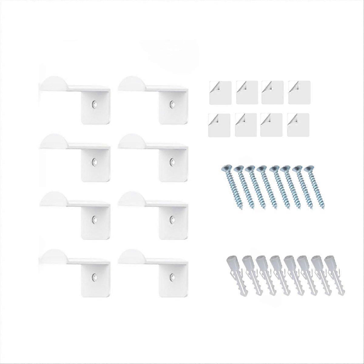 8pcs Adhesive Hat Rack Display Hooks White