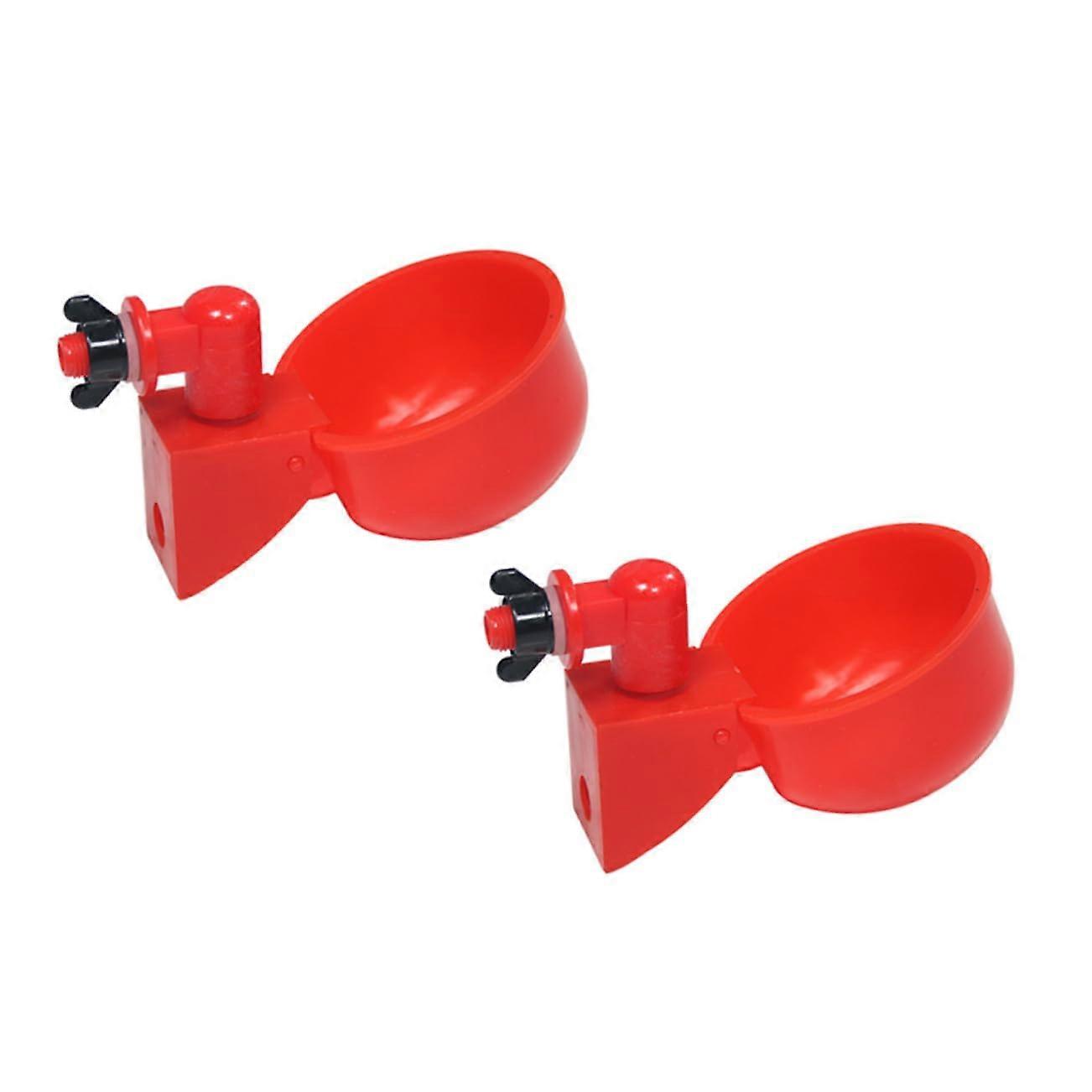 2pcs Automatic Poultry Water Dispenser Cups Durable Plastic Chicken Duck Quail Farm Use