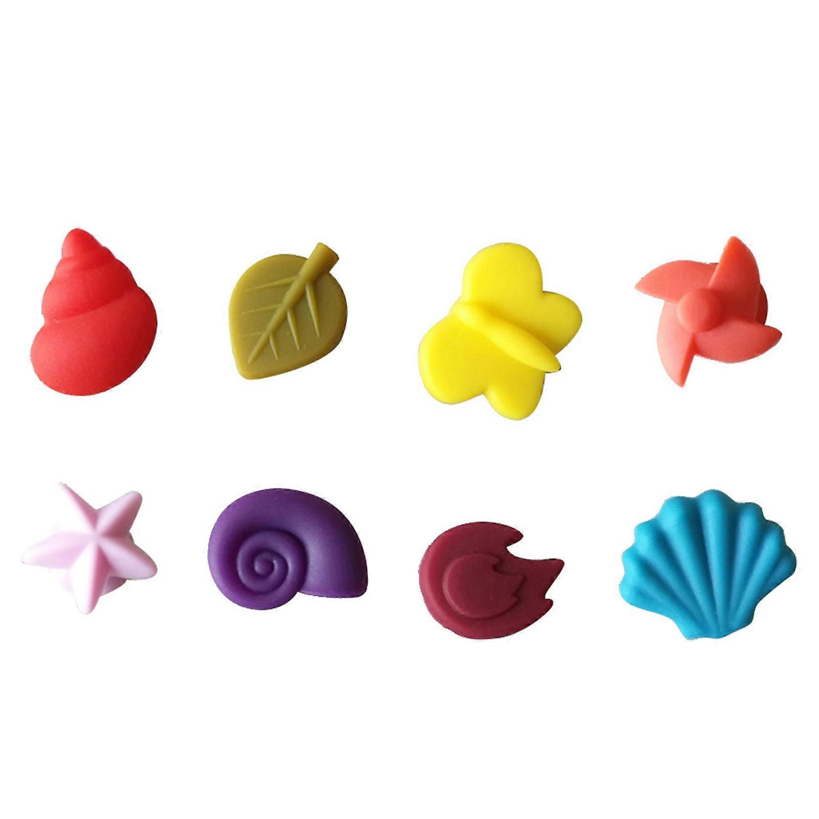 Cup Identifiers Drinks Leaf Shape Wine Glass Charms Assorted Color 8pcs