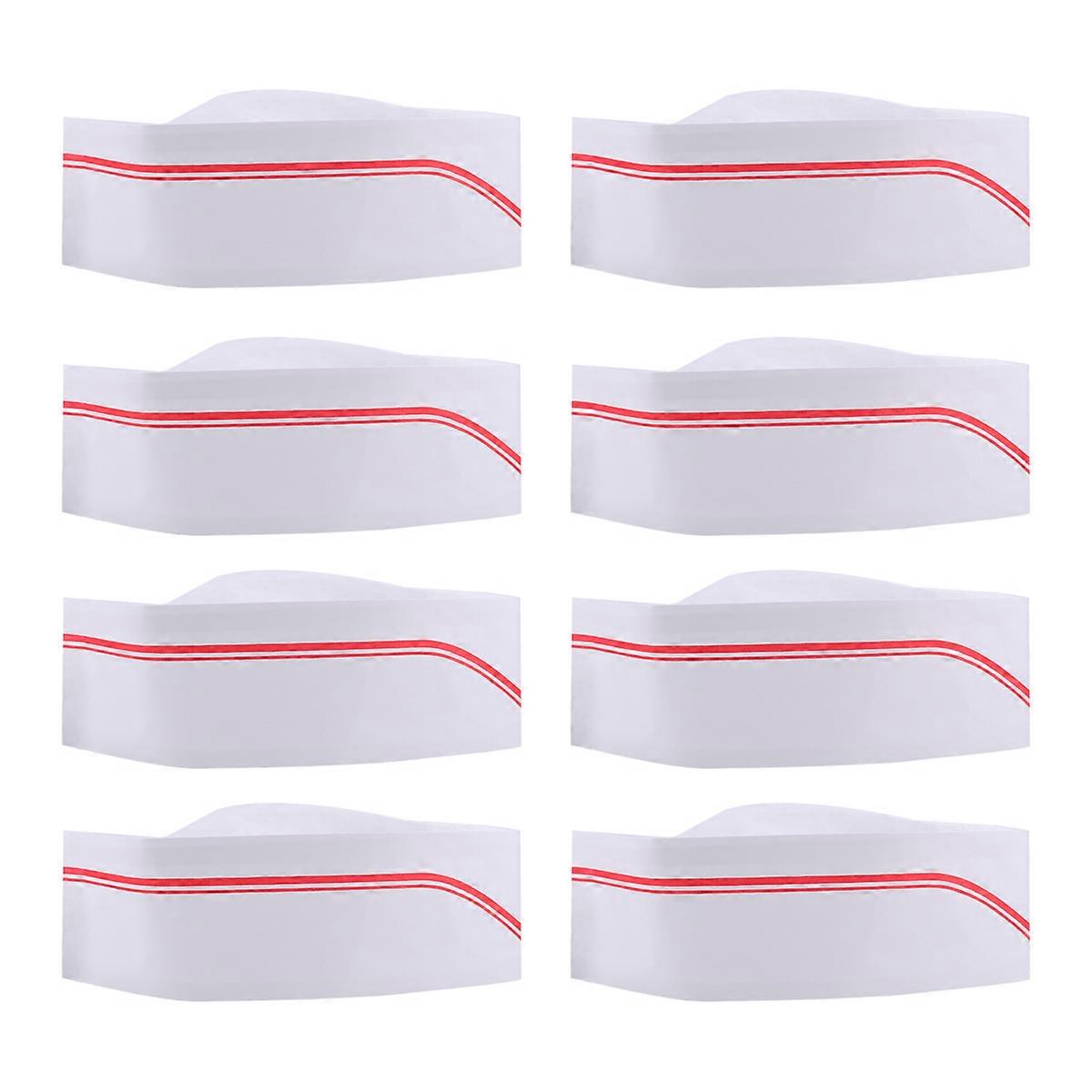 Paper Chef Hat Disposable Chef Cap for Cook 50Pcs Red Lightweight Headgear