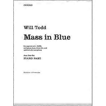 Massa in blauw: Jazz Trio instellen: piano, basgitaar, drumstel en opt. sax
