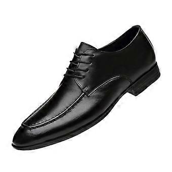 Herren Oxford-Schuhe aus Leder, schwarz, mit Flügelkappe, formell, Business, rutschfeste Sohle, Größe UK 11