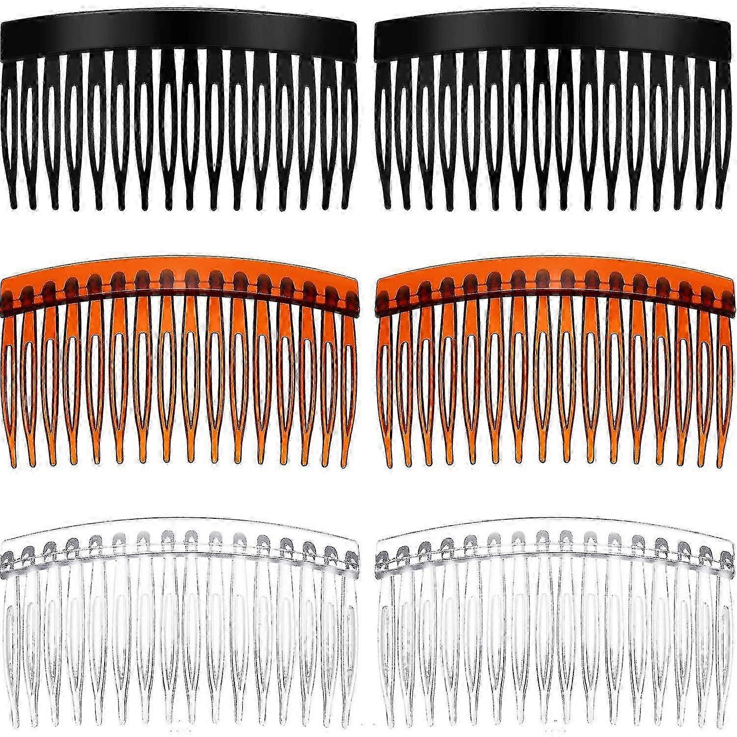 6Pcs Slide Combs Tortoise Shell Smooth Hair Styling Tool