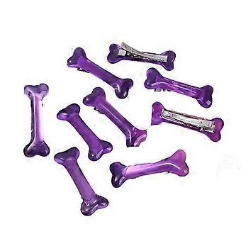 Sweet Acrylic Hair Barrettes for Women Secure Hold Cute Dog Bone Hair Clips 2pcs Purple