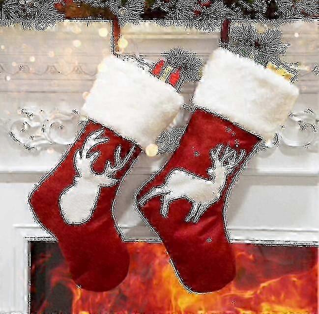Meias de Natal Requintadas, 2 Pcs 18 Polegadas, Decorações de Feriado