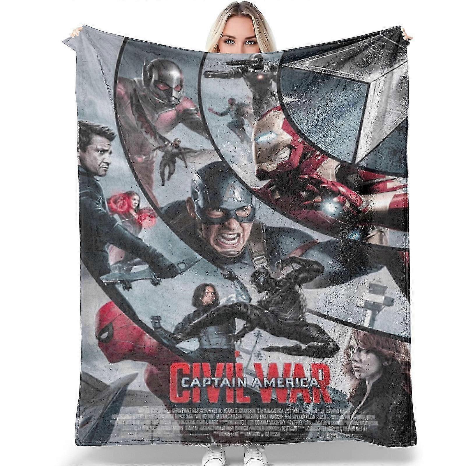 Captain America Blanket Multiple Sizes,throw Blankets Flannel Sleep Cozy Lightweight Ultra-soft Micro Blankets For Sofa Travel Air Conditioning Beddin