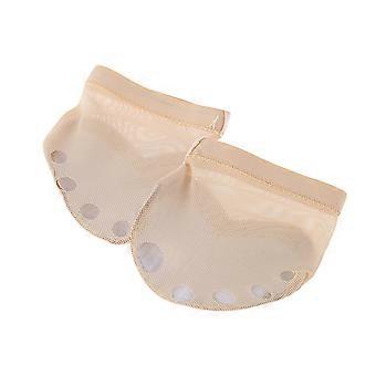 Ballet Shoes Elastic Half Sole Cushion for Dancing 2Pairs Size L Beige