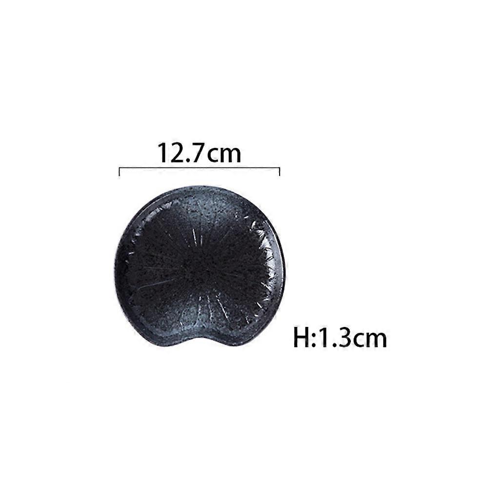 Ceramic Serving Plate for Food Use 5 Inches Leaf Pattern