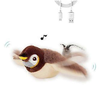 Interaktives zwitschernder Vogel Katze Spielzeug mit flatternden Flügeln, simuliertes elektrisches fliegendes Vogel Katzenspielzeug, Flappy Ch