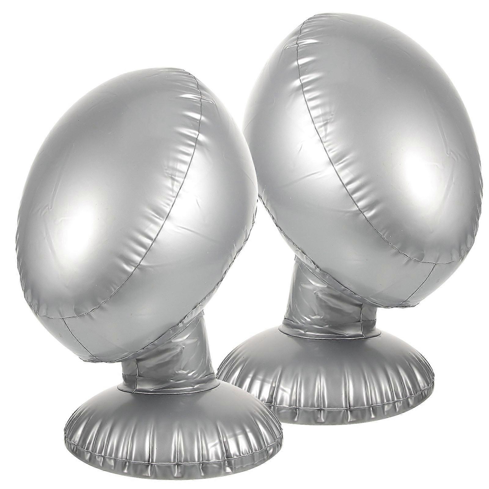 Inflatable Wig Display Stand for Styling 6Pcs Silver Mannequin Model