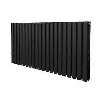 Oval Column Radiator 600mm x 1200mm Modern Designer Double Panel Central Heating Heater Matt Black