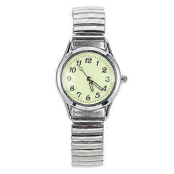 Elastic Band Couple Watch Casual Accurate Timekeeping Silver 9.5X3CM Luminous 1Set