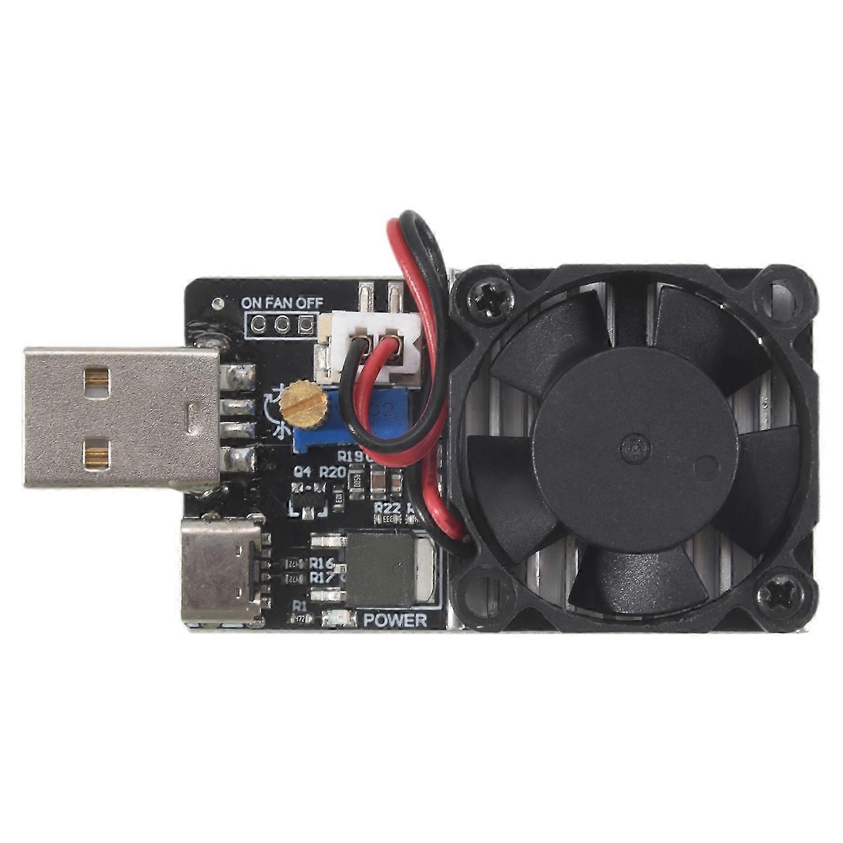 DC 3.7-20V 3A 25W Load Tester Electronic Test Resistor Module USB&Type C Interface Adjustable Constant Current