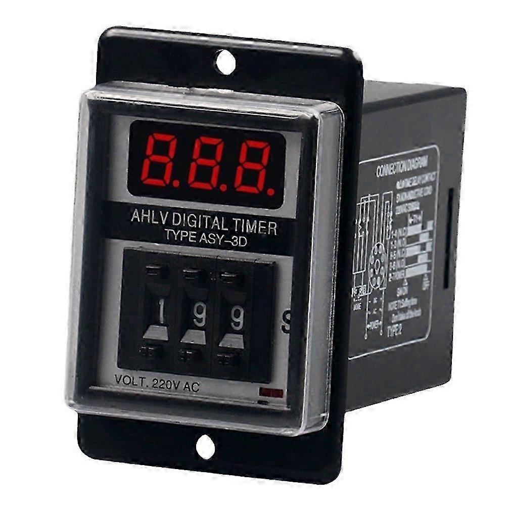 ASY-3D Delay Timer Time Relay 8PIN AC220V Digits Display Programmable Timer Delay Relay Timer 999S
