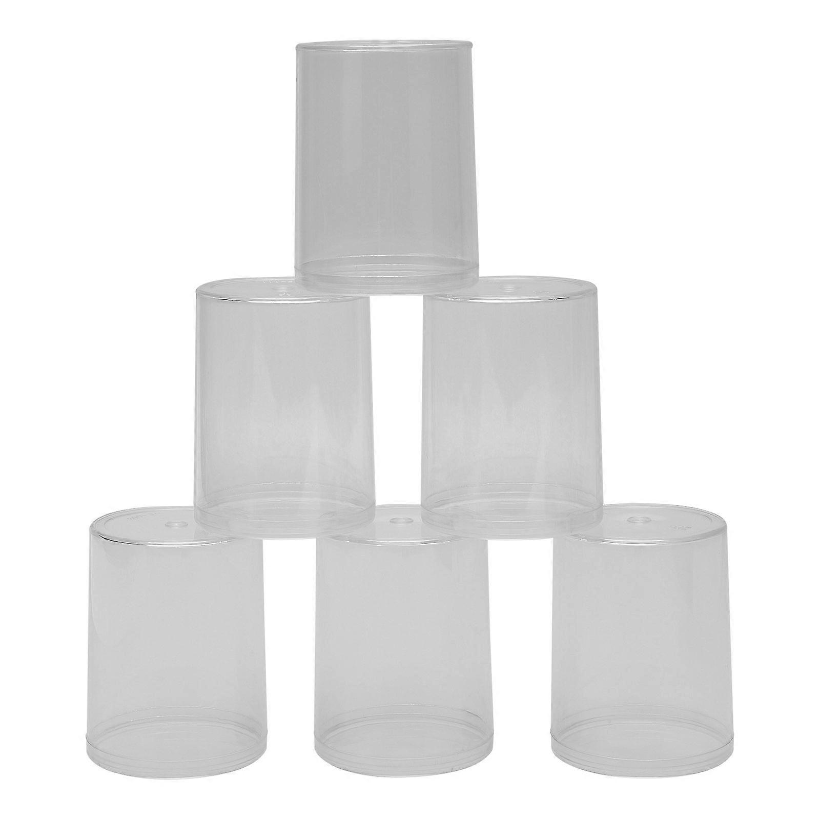 6pcs Transparent Model Boxes Round Small Figurine Display Storage Containers