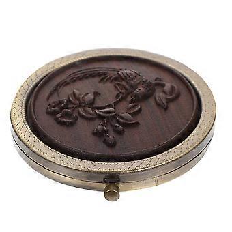 Golden Double-Sided Makeup Mirror for Makeup 4Pcs Foldable Wooden Antique Design