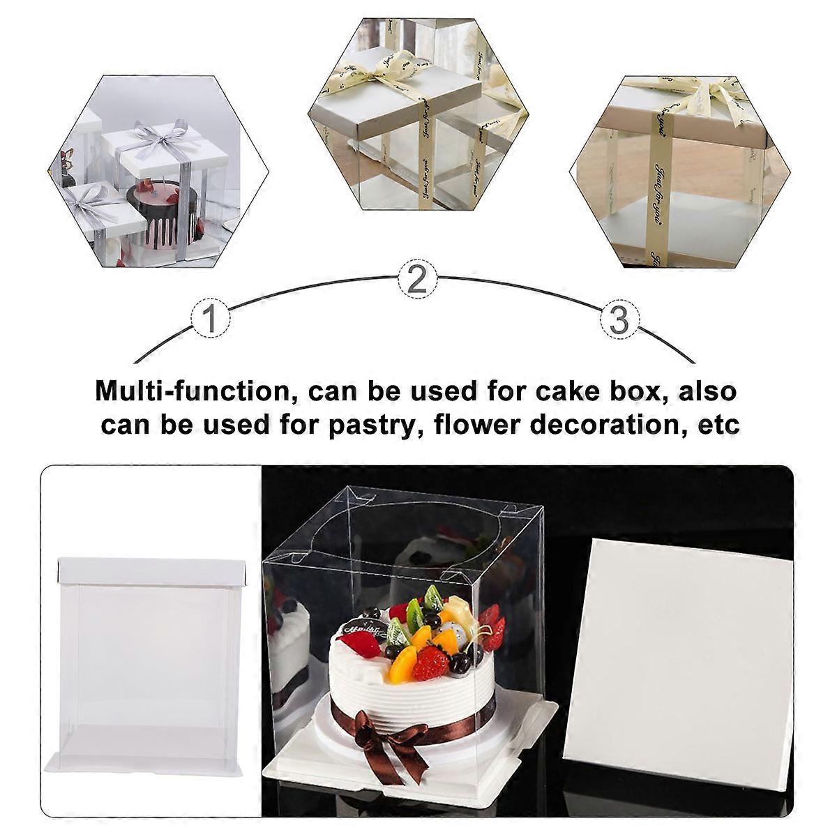 Cake Packaging Box for Cake Wrapping with 4Pcs White Transparency Containers