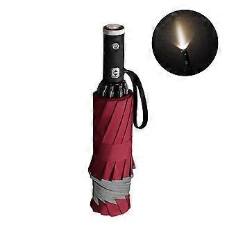 Inverted Umbrella Travel Umbrella With Creative LED Light Flashlight 10 Ribs Umbrella Handle Automatic Umbrella For Adults