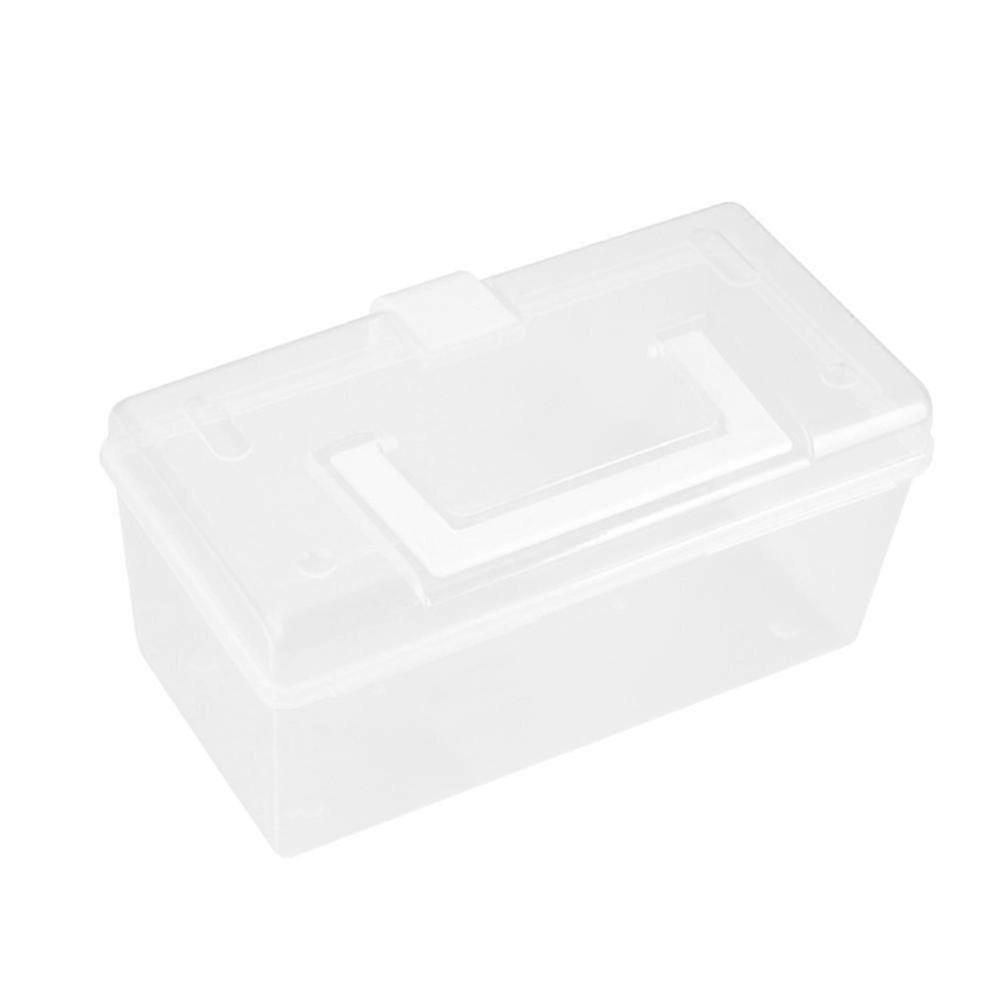 Portable Medicine Storage Box, Transparent PP Plastic, Large Capacity, Shockproof with Handle and Buckle, for Home or Outdoor Use - 23x12x9.5cm