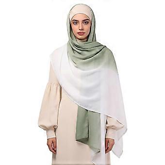 Summer Gradient Cotton Hijab Scarf Lightweight Breathable Long Head Wrap Women 180x90cm