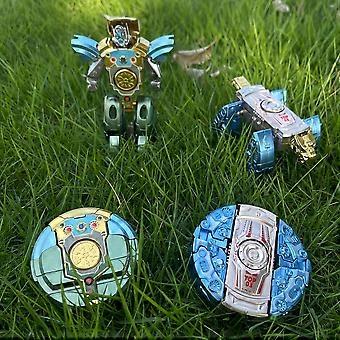 2 Pcs Transforming Finger Spinner Set, Fidget Toy Disc to Mini Robot, Sensory Relief for Kids Teens Classroom Reward Party Favor