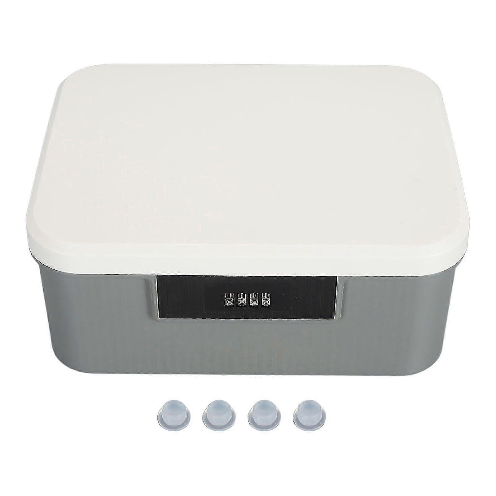 9L Capacity Lockable File Storage Box Document Organizer Double Layer Password Lockable Box Grey