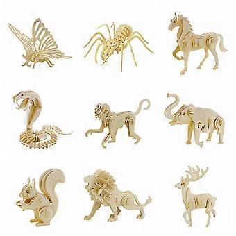 3D Elephant Jigsaw Wooden Puzzles Educational Toy for Kids 1Set