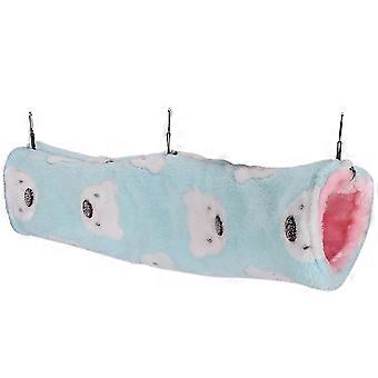 Petit tunnel pour animaux de compagnie, nid en coton, peluche douce, hamster, maison suspendue (petit ours vert) L-cr