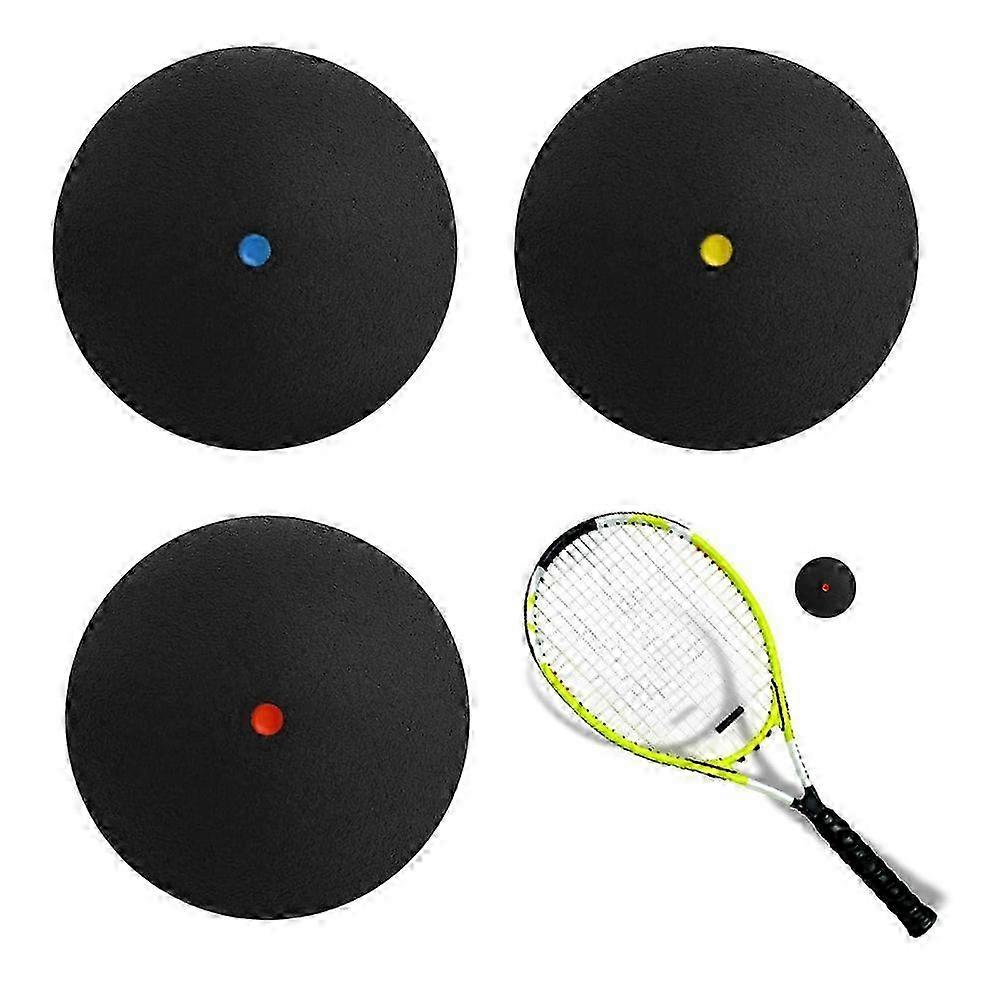 3PCS Squash Balls- Single Dot Squash Ball,Durable & Bounce Good compatible with Beginner,Intermediate,Junior,Competition Training