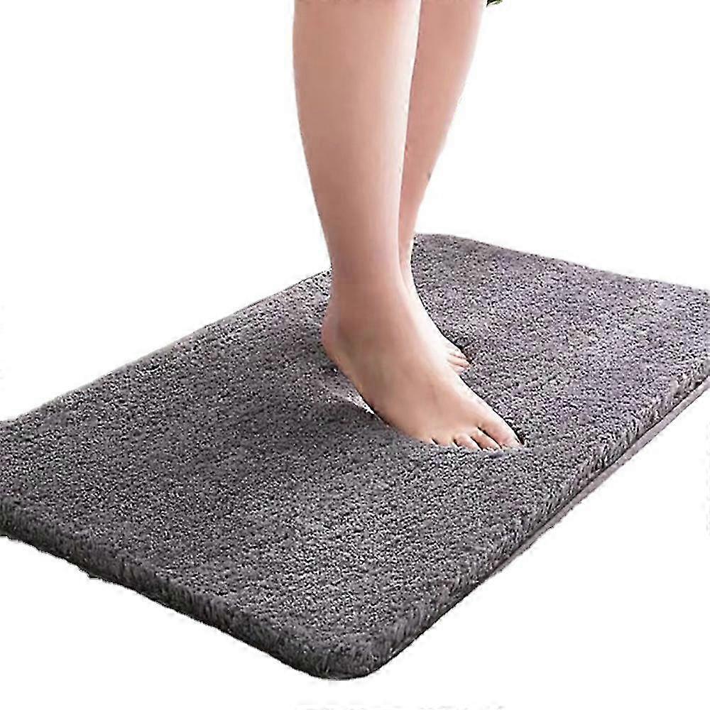 Non-Slip Bath Mat, Soft Absorbent Bath Mat, Gray