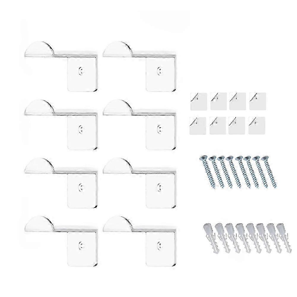 8pcs Adhesive Hat Rack Display Hooks Transparent