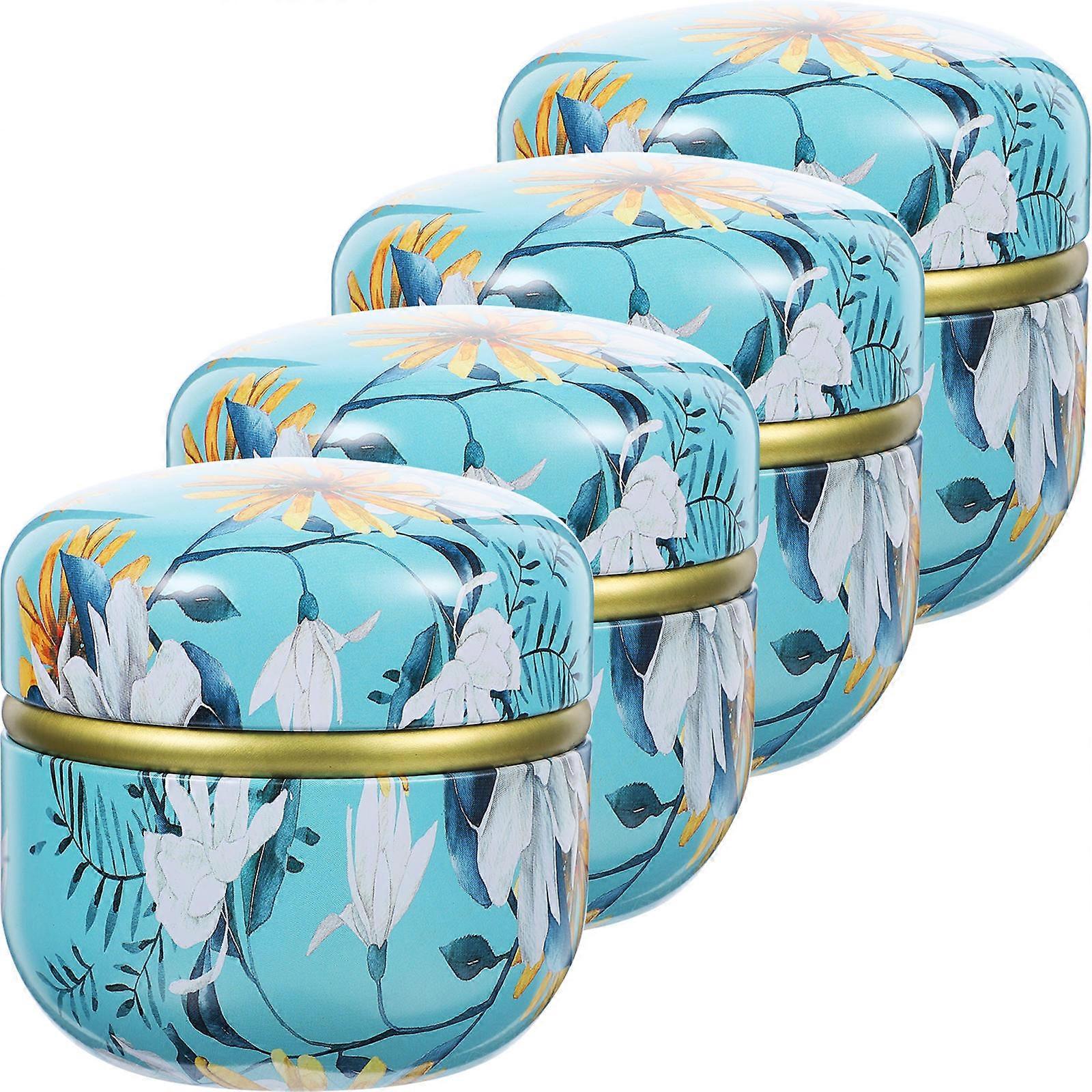 4pcs Mini Iron Sealed Storage Can Tea Container Delicate Storage Pot for Kitchen