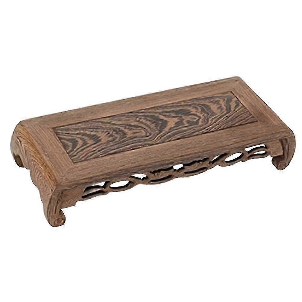 Housewares Rectangular Grey Wood Stand, Oriental Style 1