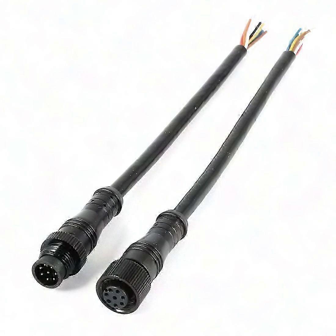 8 Pin M/F Waterproof Connector Cable Black