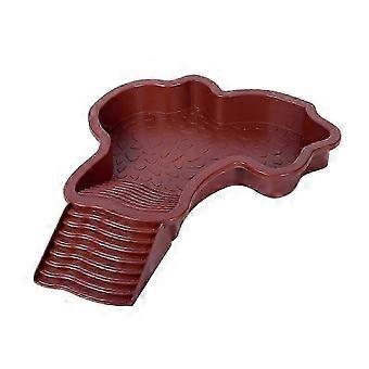 Reptilienbadewanne, Schildkröten-Futternapf, schräger Wassernapf, geeignet für Hamster und Schildkröten, rot, aus robustem Kunststoff.