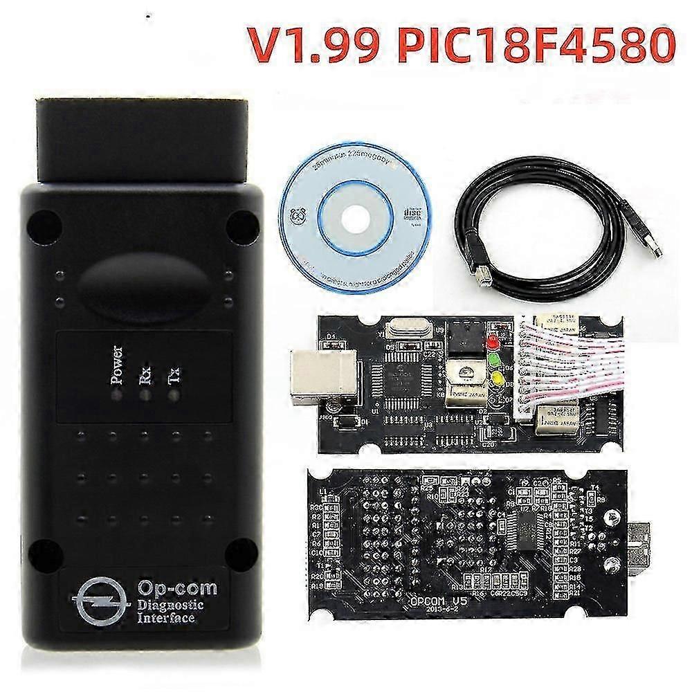 V1.99 OP-Com Interface for Opel, Equipped with PIC18F458 and 45K80 Chips