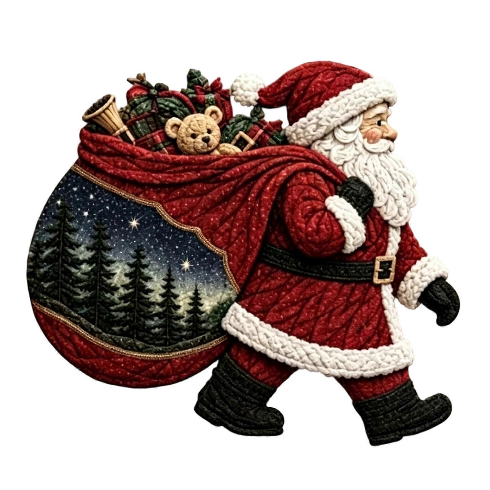 Christmas Patchwork DIY Kit, Holiday Fabric Art Sewing Project