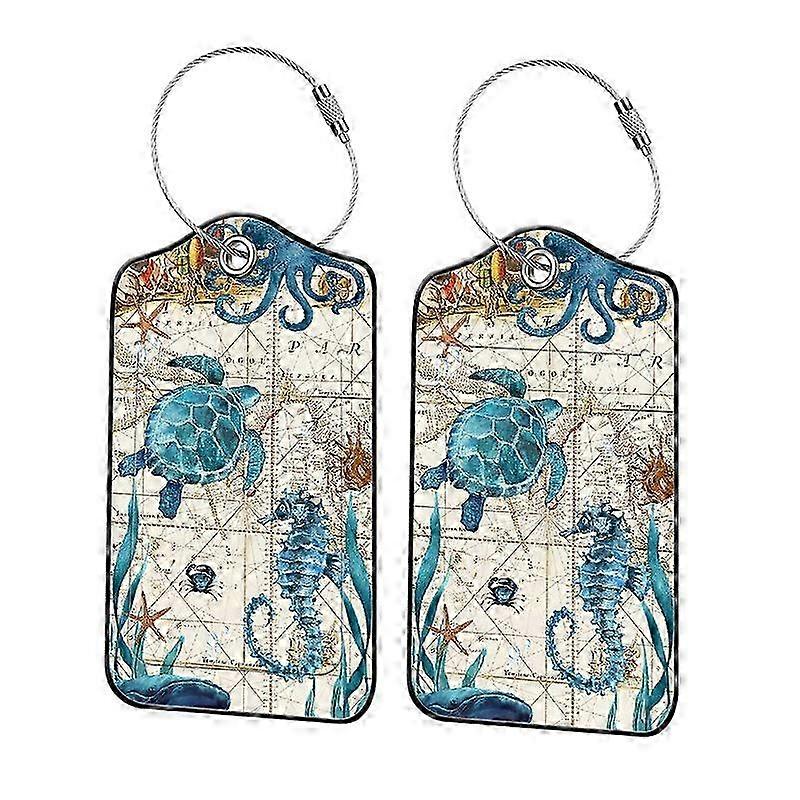 2 Pack PU Leather Luggage Labels