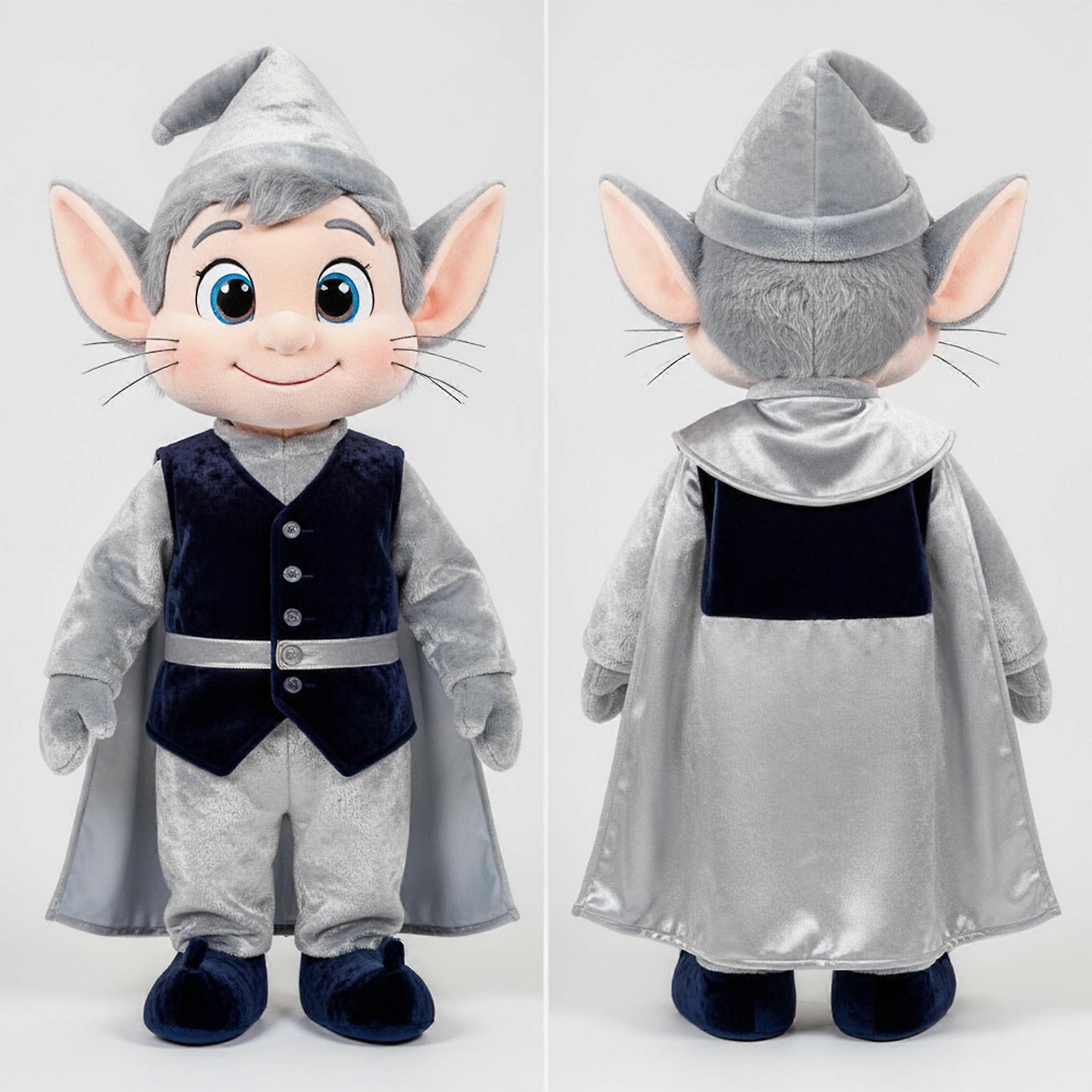 MASTICOT Silver Fleece Gentle Elf Mascot